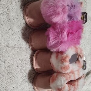 Pink and Purple Kids Furry Boots